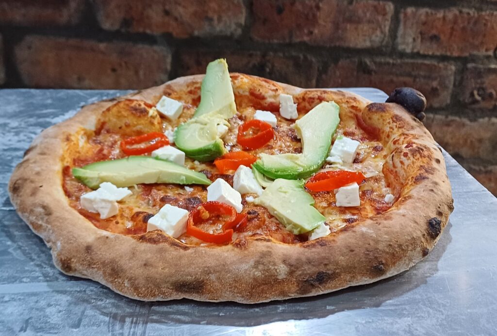 Napoletana style pizza with avocado
